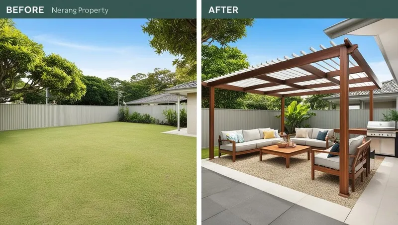 Before After Custom Pergola Transformation by Pergola Builder in Nerang