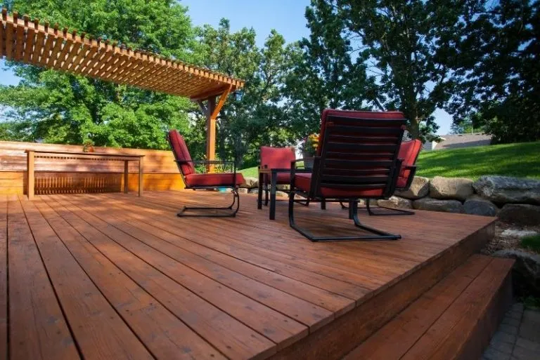 Open pergola deck built by Gold Coast builders in a compact backyard