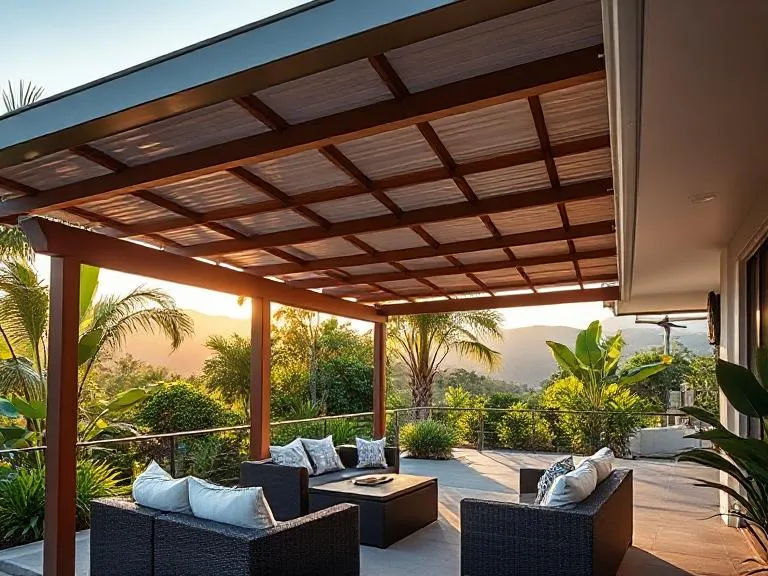 Modern Custom Pergola Installation in Nerang Backyard with Subtropical Landscaping