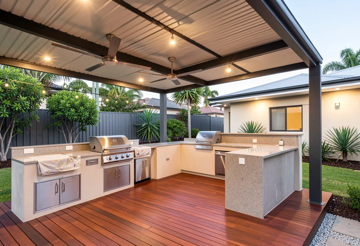 Modern outdoor entertainment area on Gold Coast home