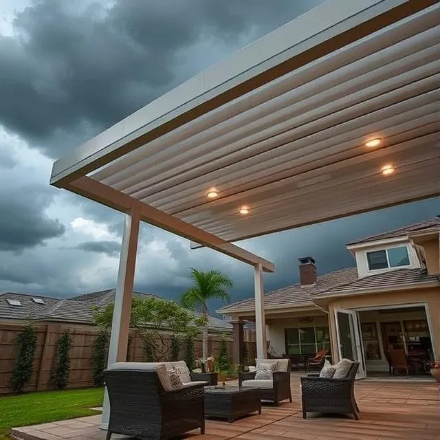 Smart Motorized Robina Pergola Closing During Storm