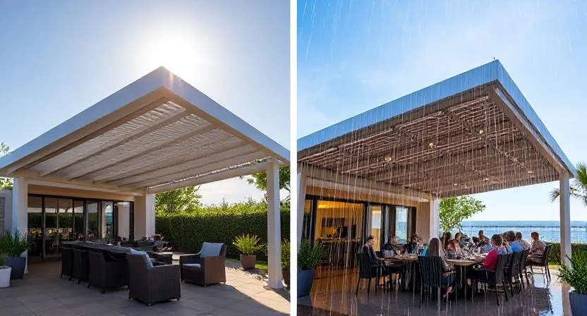 Weather Proof Pergolas in Gold Coast – Louvred Roof System for All Season Outdoor Living