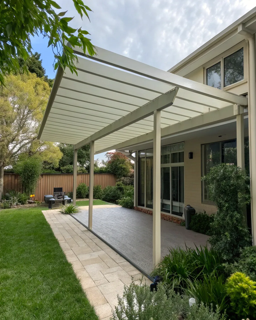 A custom pergola attached to an established suburb