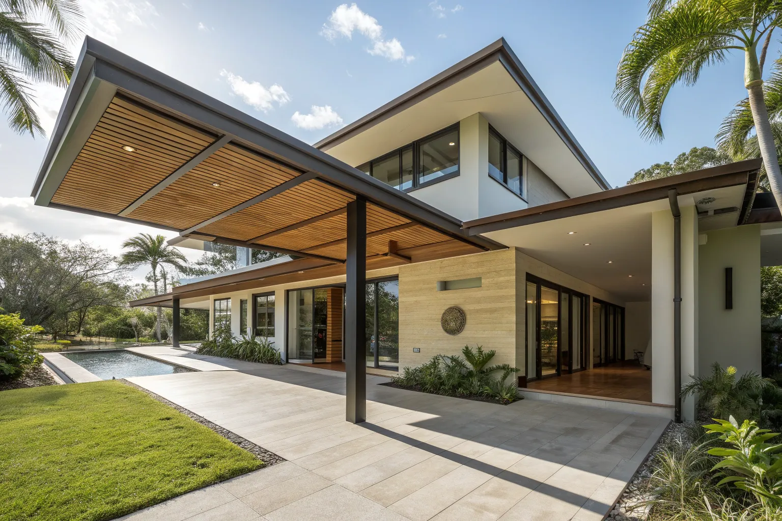 Gold coast home exterior showing eaves protecting
