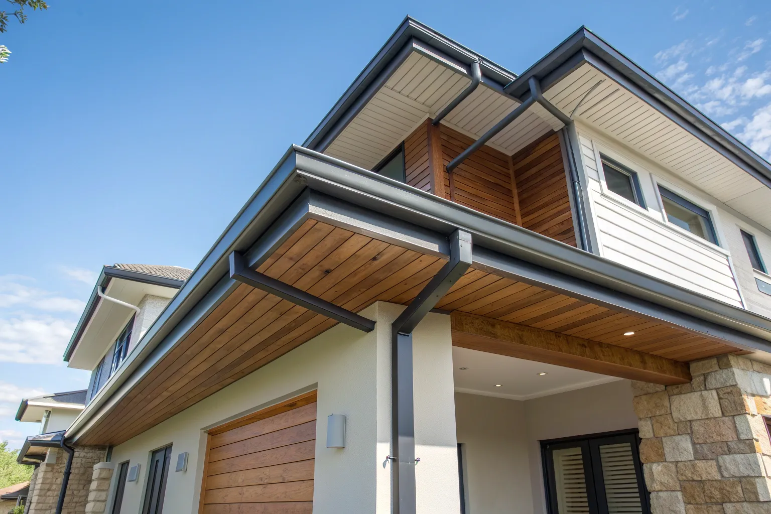 Professional photograph of residential house eaves
