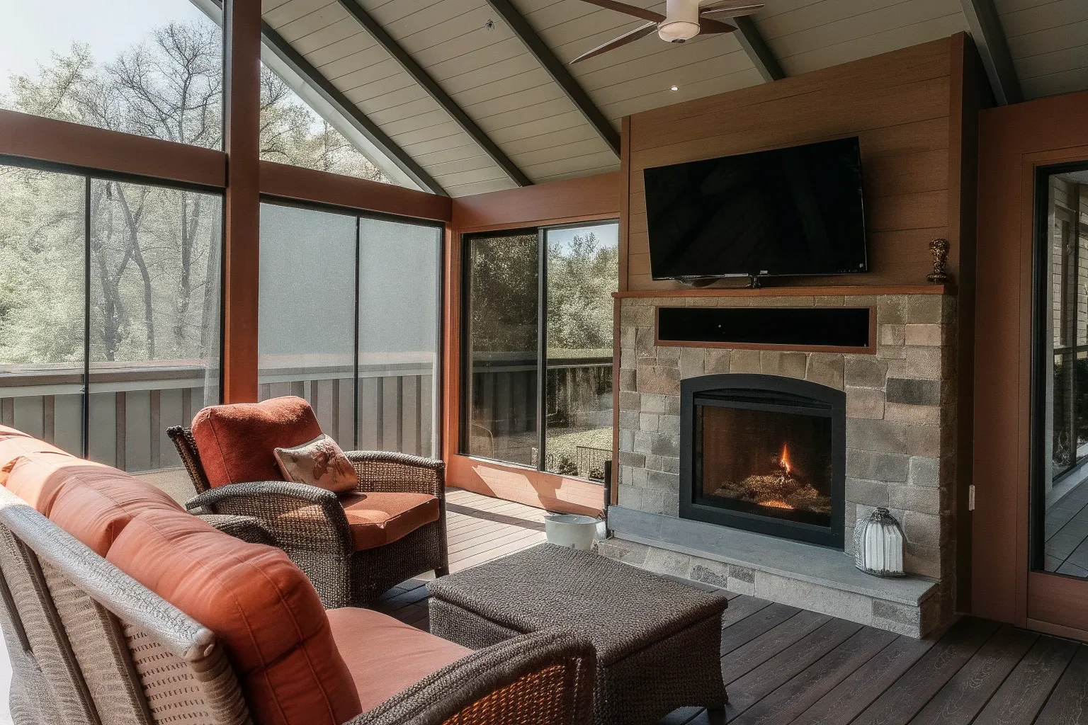 Screened patio configuration options full perimete