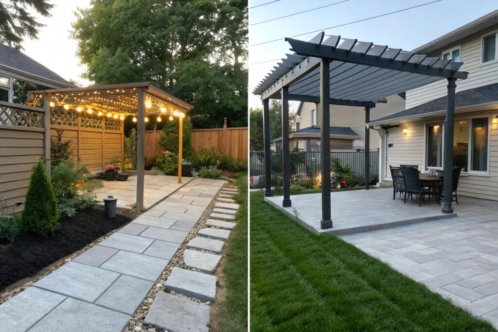 Before and after property value enhancement with premium pergola installation in Broadbeach