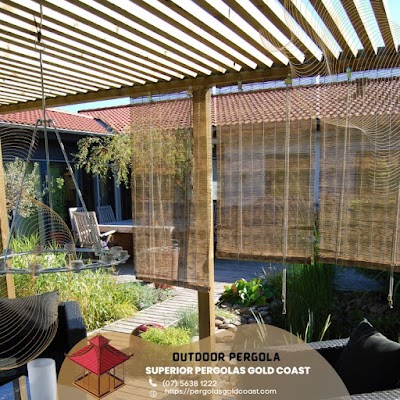 Timber pergola installed over an outdoor entertaining area
