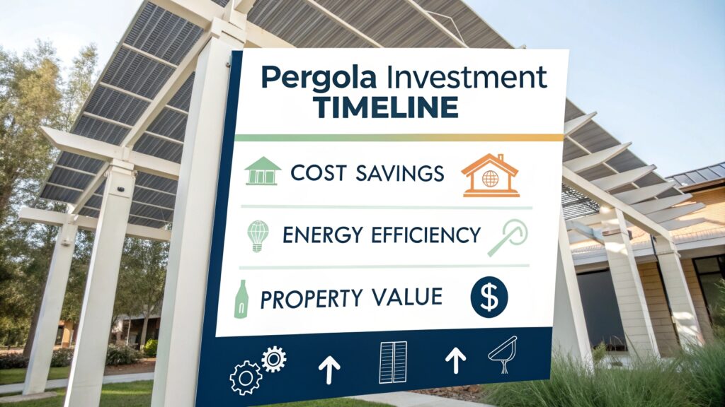 Pergola ROI calculator infographic cost value analysis Gold Coast investment returns